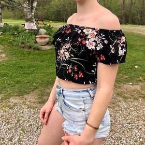 Off the shoulder crop top